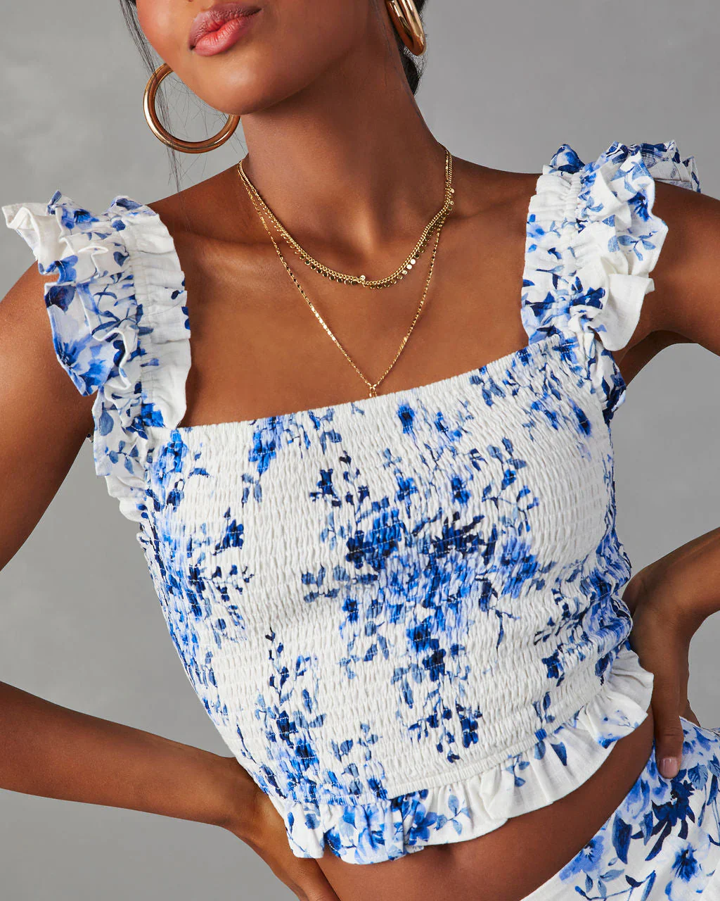 Concord Floral Ruffle Top
