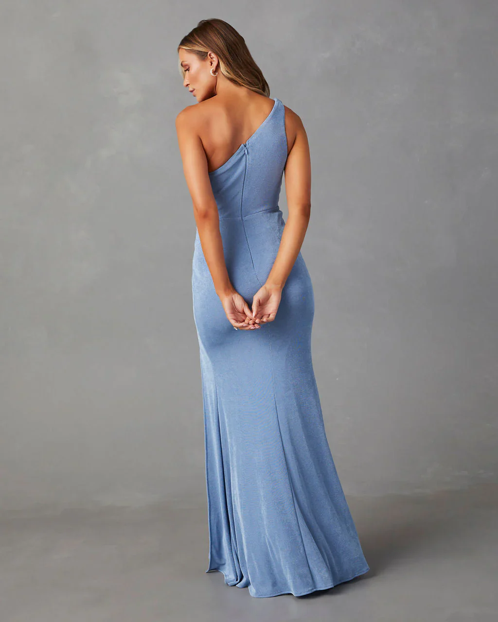 Ever After One Shoulder Ruched Maxi Dress