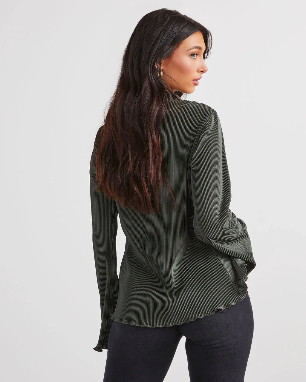 Hilarie Plisse Button Down Top