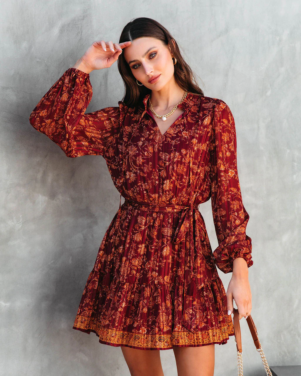 Thankful One Printed Mini Dress