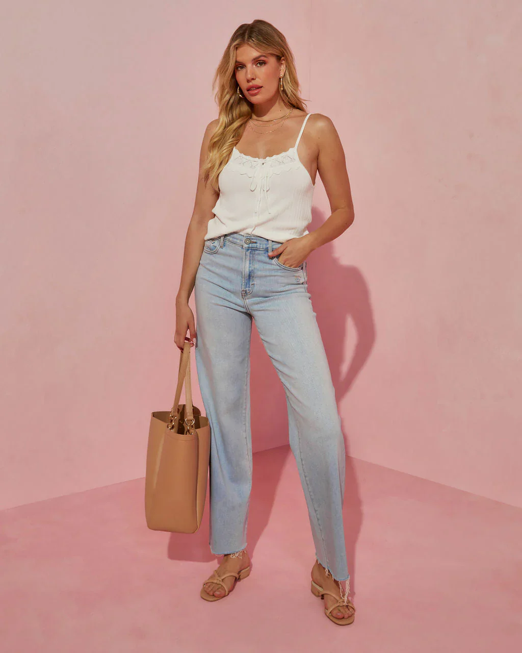 Dawn Pointelle Knit Crop Tank