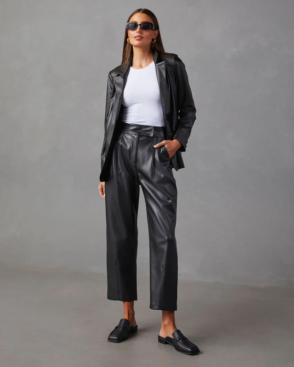 Bedford Faux Leather Blazer