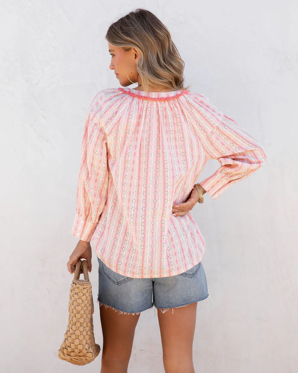 Cypress Cotton Eyelet Frayed Top