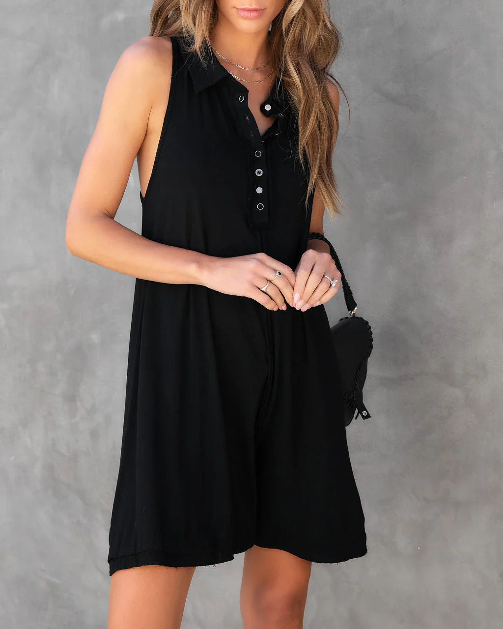 Shania Collared Henley Romper