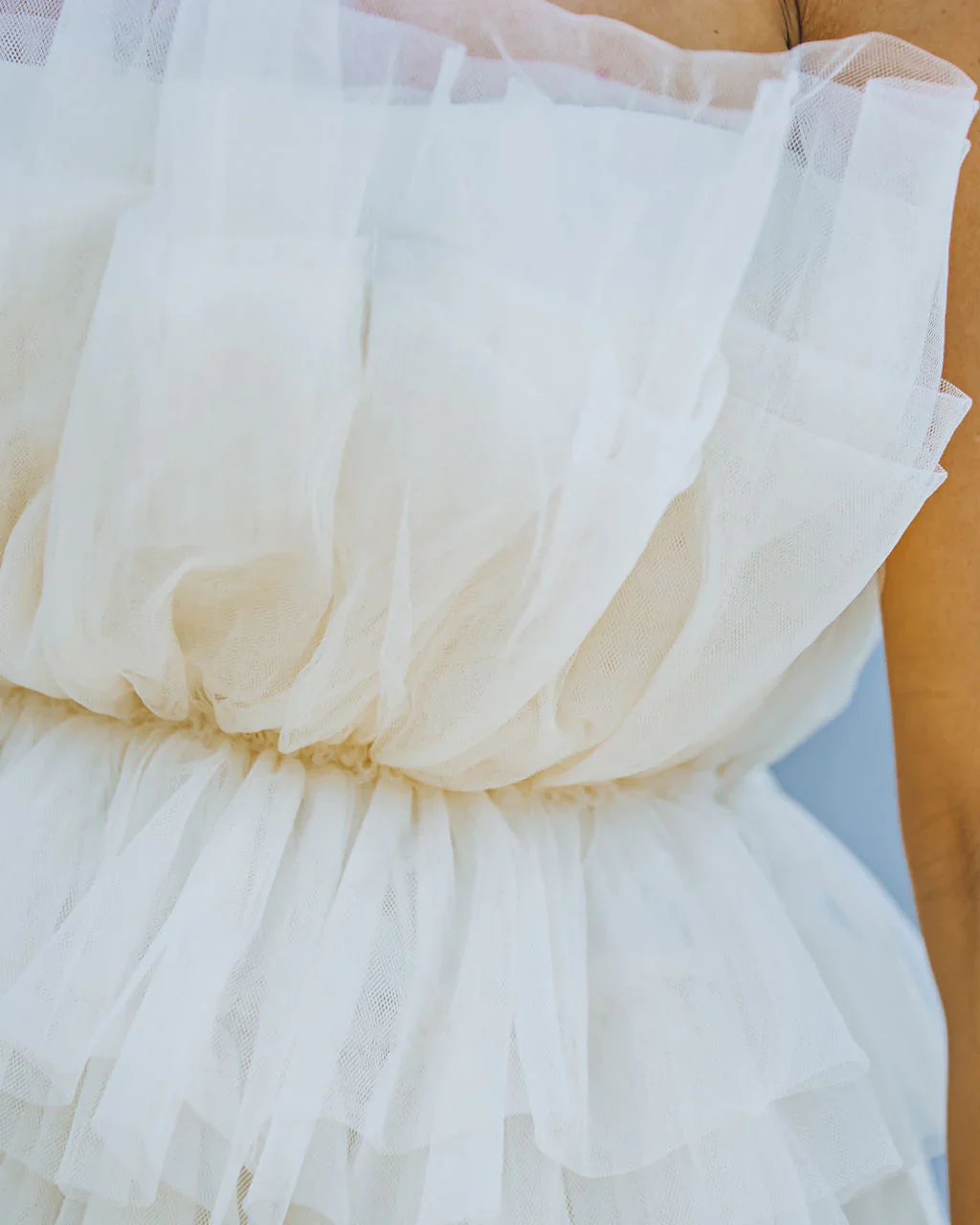 Lille Strapless Tulle Mini Dress