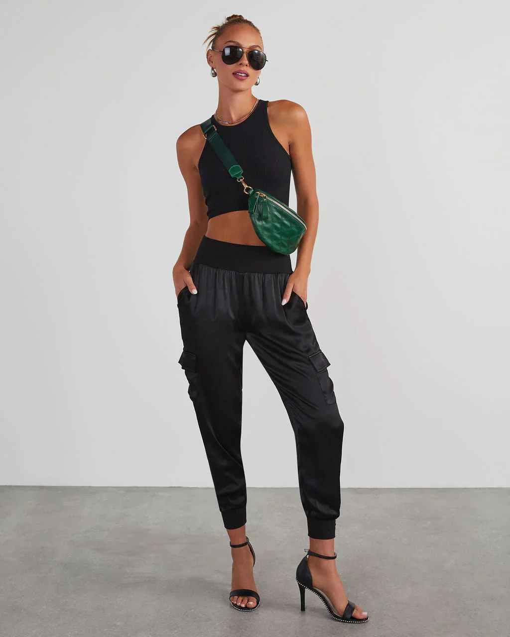 Luxe Look Satin Pocketed Joggers