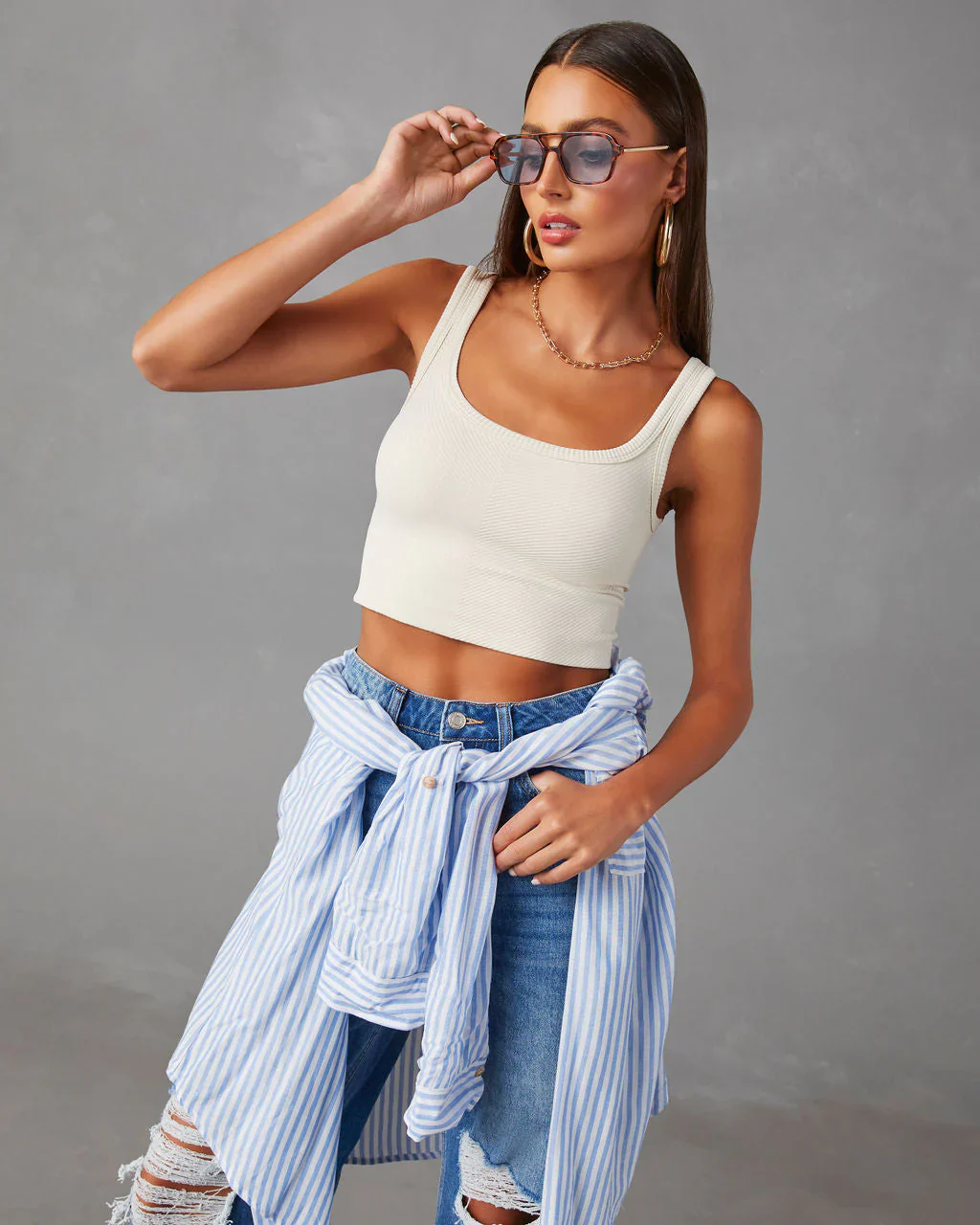 Energy Ribbed Knit Crop Tank