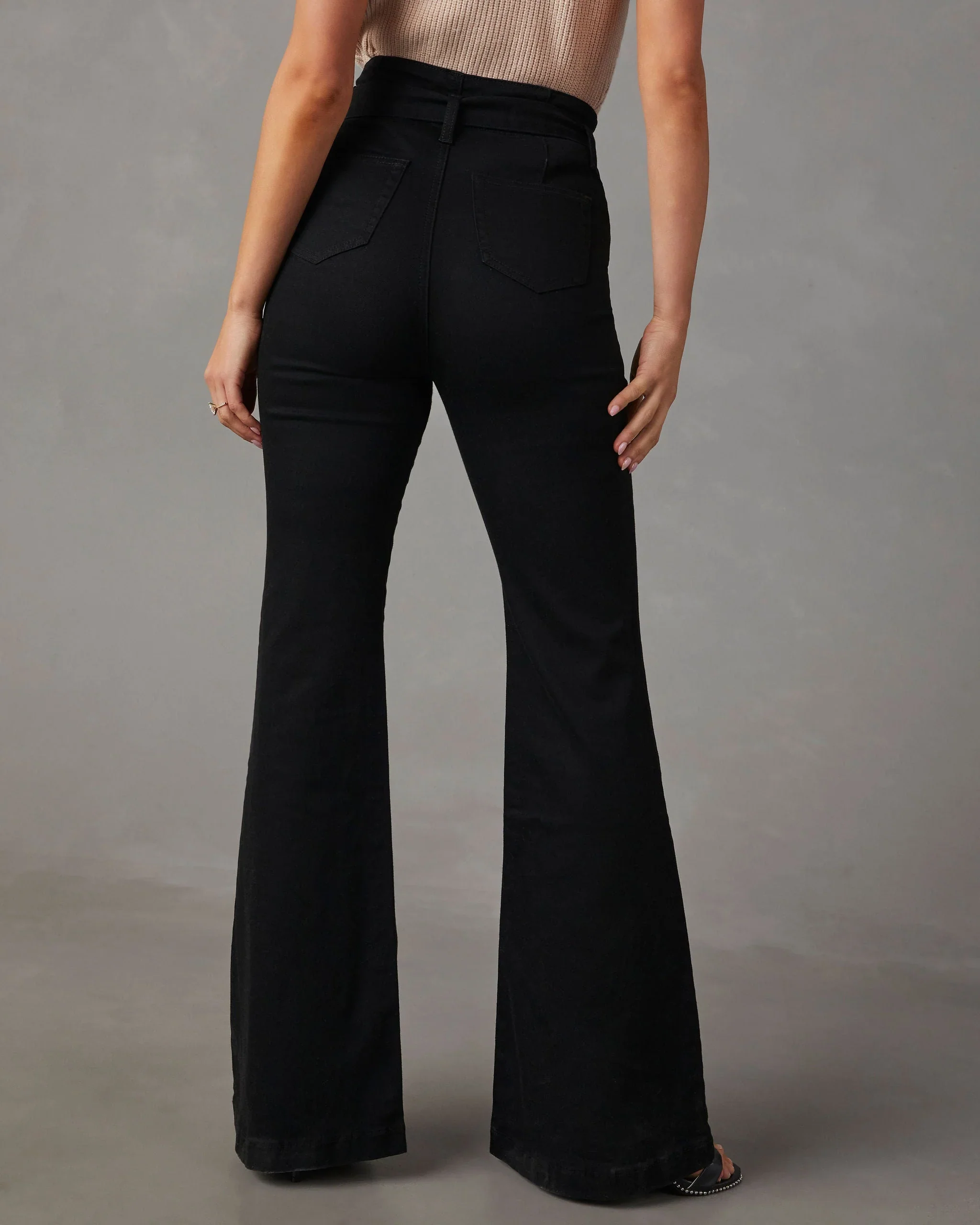 Poppy High Rise Flare Tie Denim