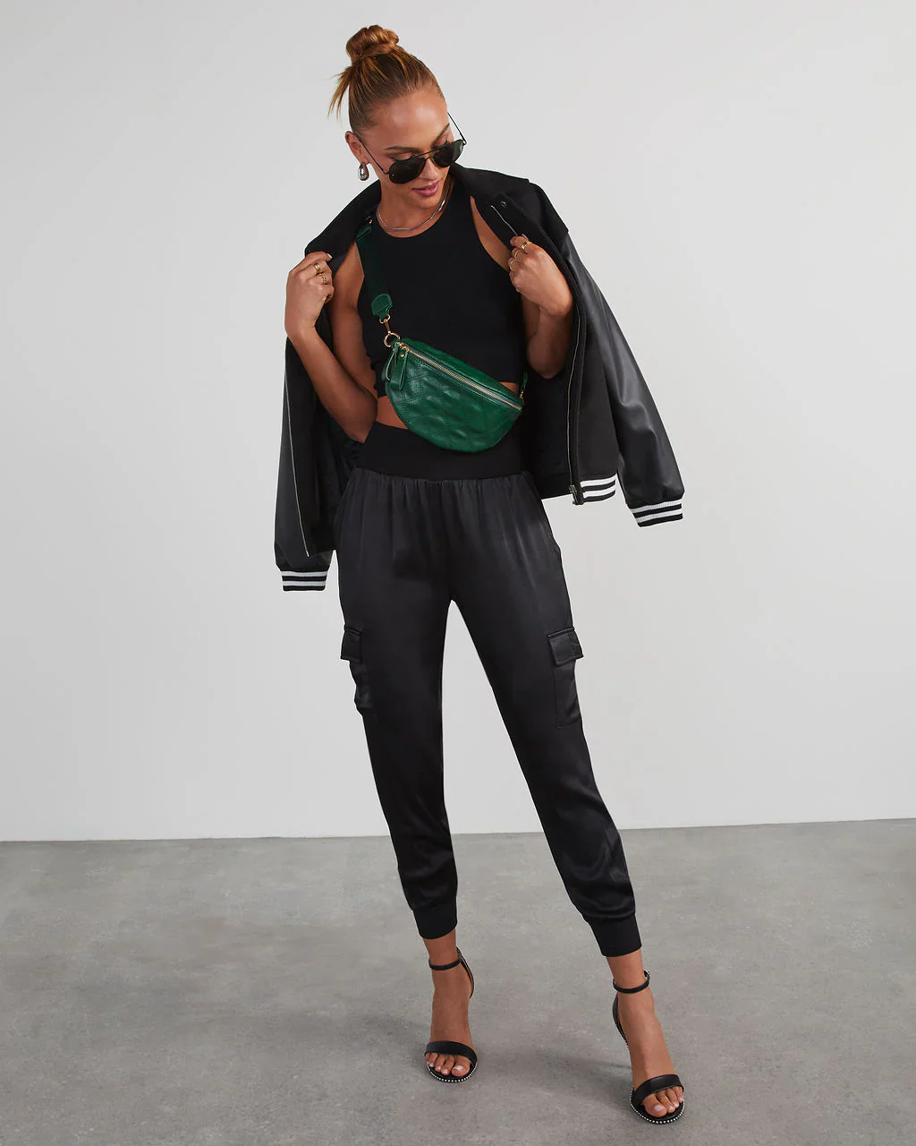 Luxe Look Satin Pocketed Joggers