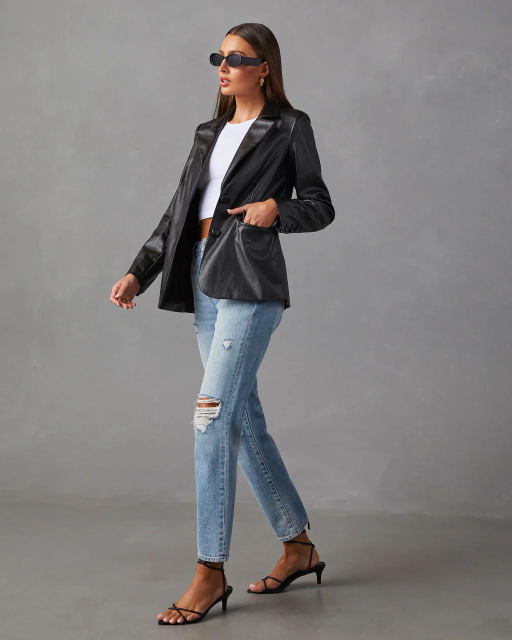 Bedford Faux Leather Blazer
