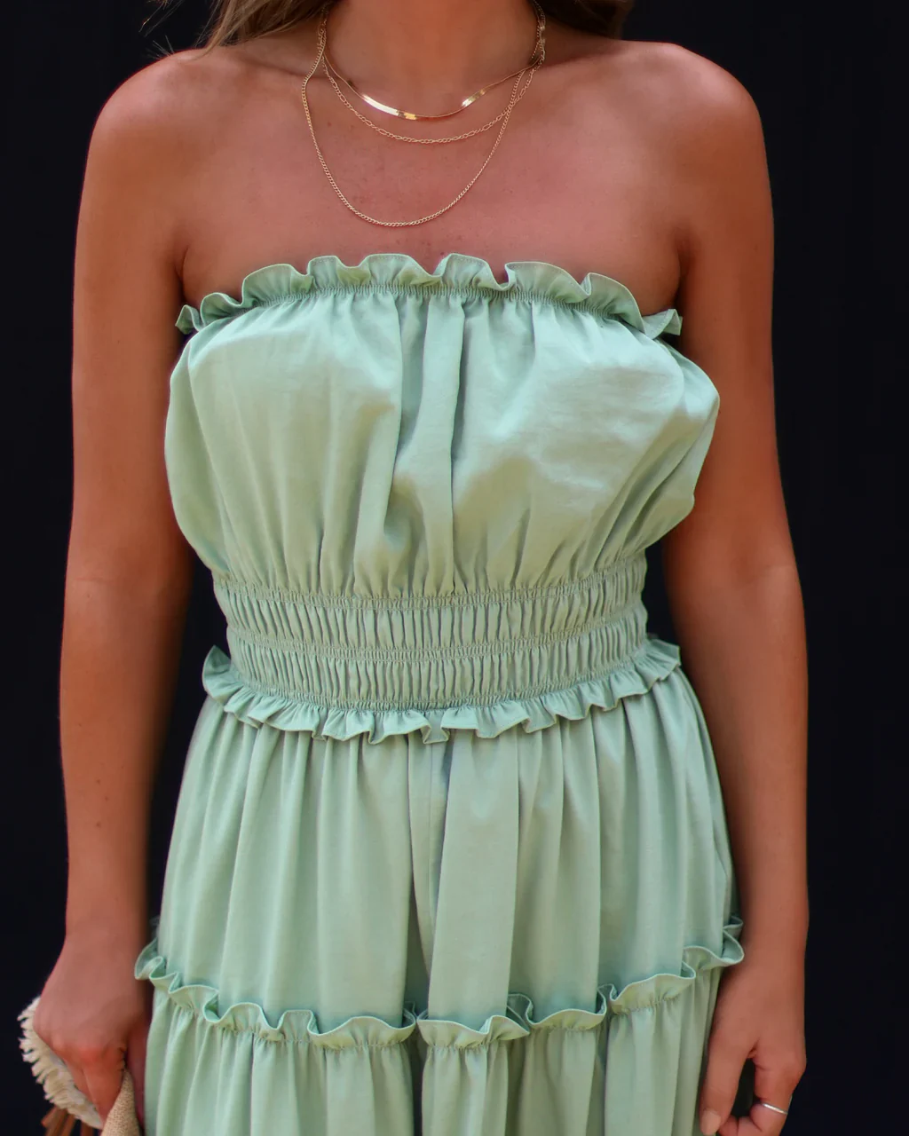 Gerri Strapless Tiered Maxi Dress