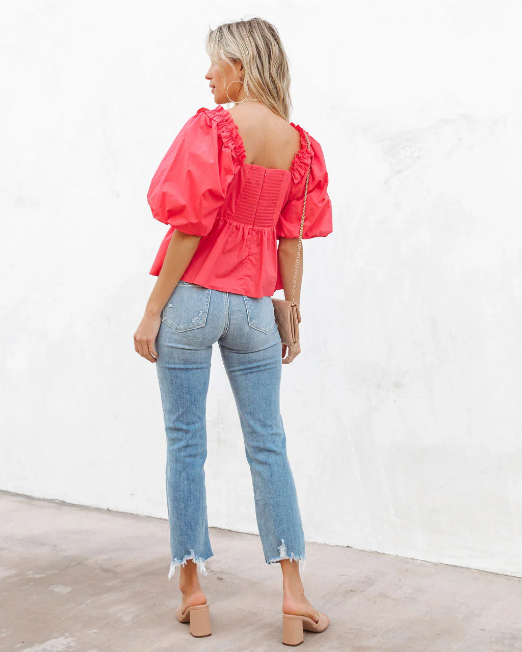 Kenzie Cotton Babydoll Puff Sleeve Top