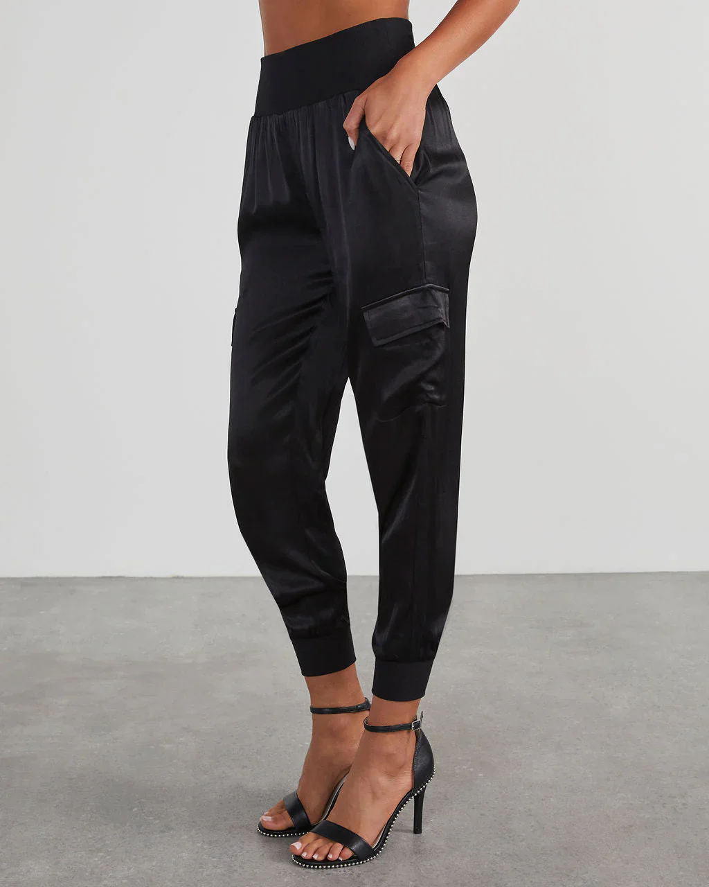 Luxe Look Satin Pocketed Joggers