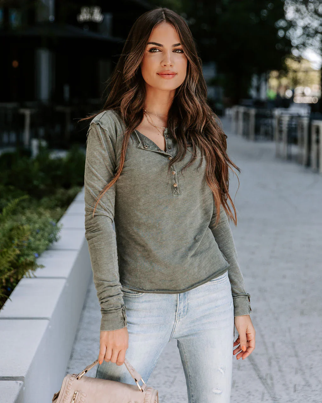 Daralynn Cotton Long Sleeve Henley