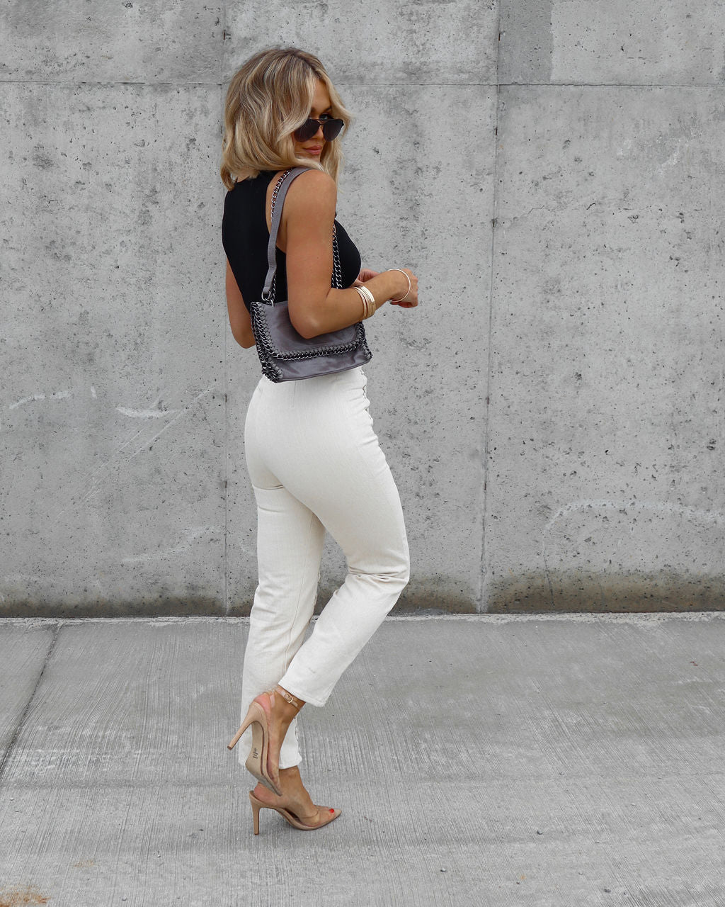 Nicolette Lace Up High Rise Pants