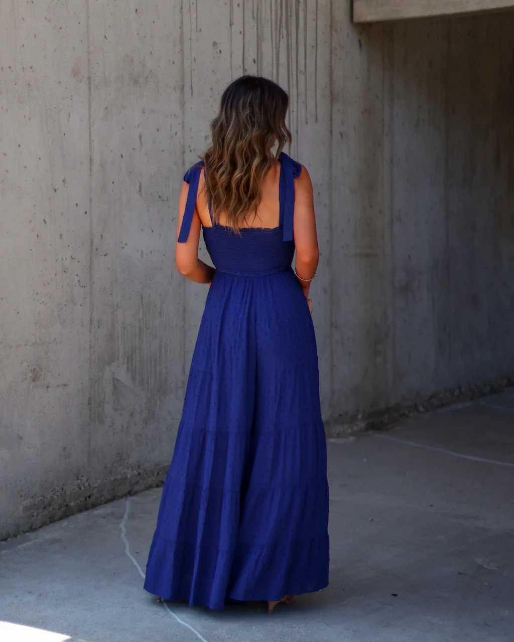 Latana Smocked Tiered Jumpsuit