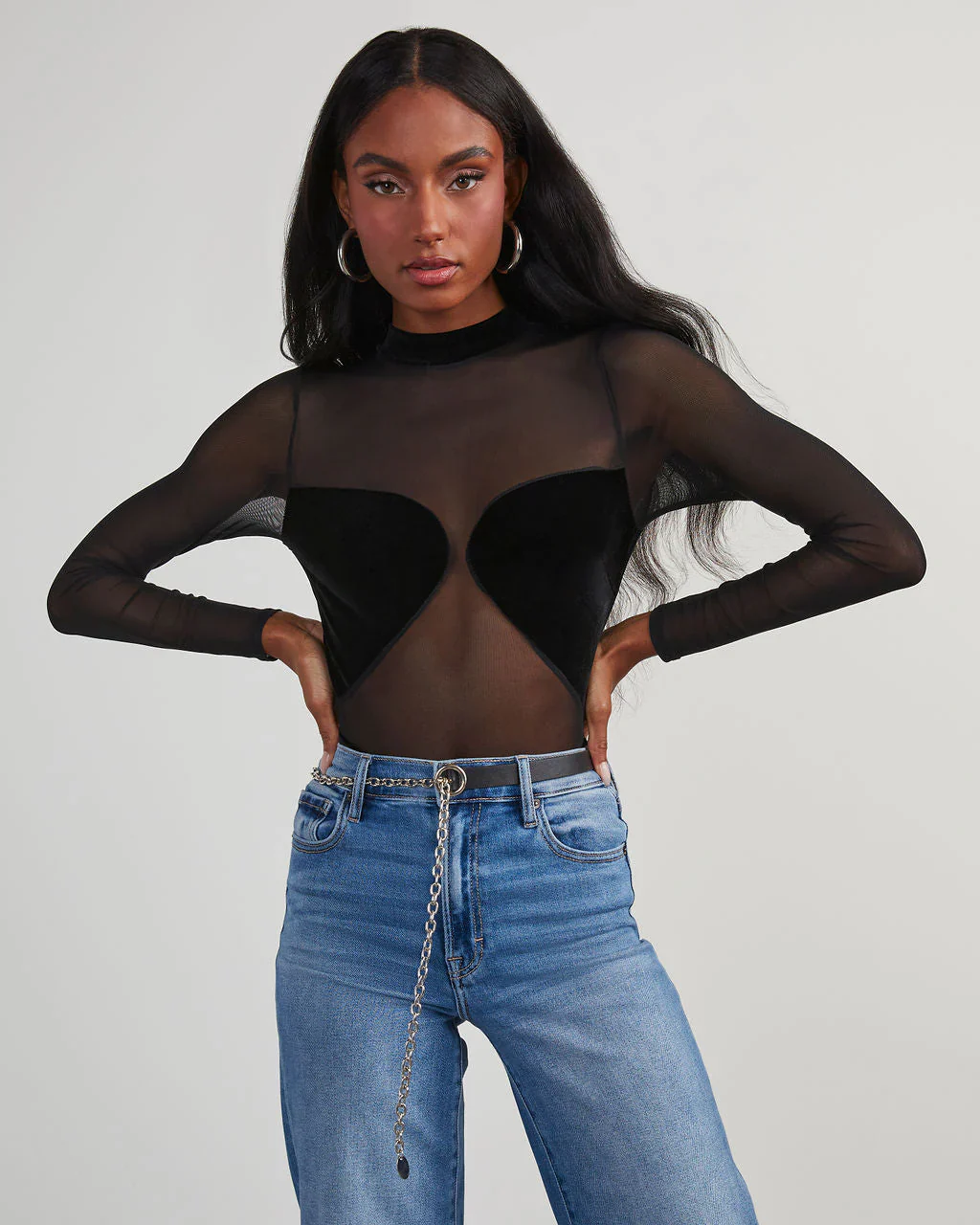 Fergie Half Chain Faux Leather Belt