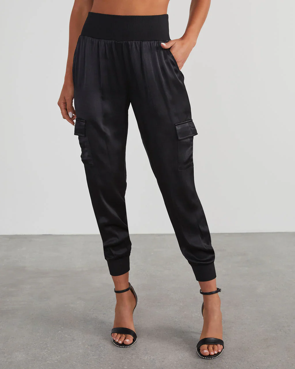 Luxe Look Satin Pocketed Joggers