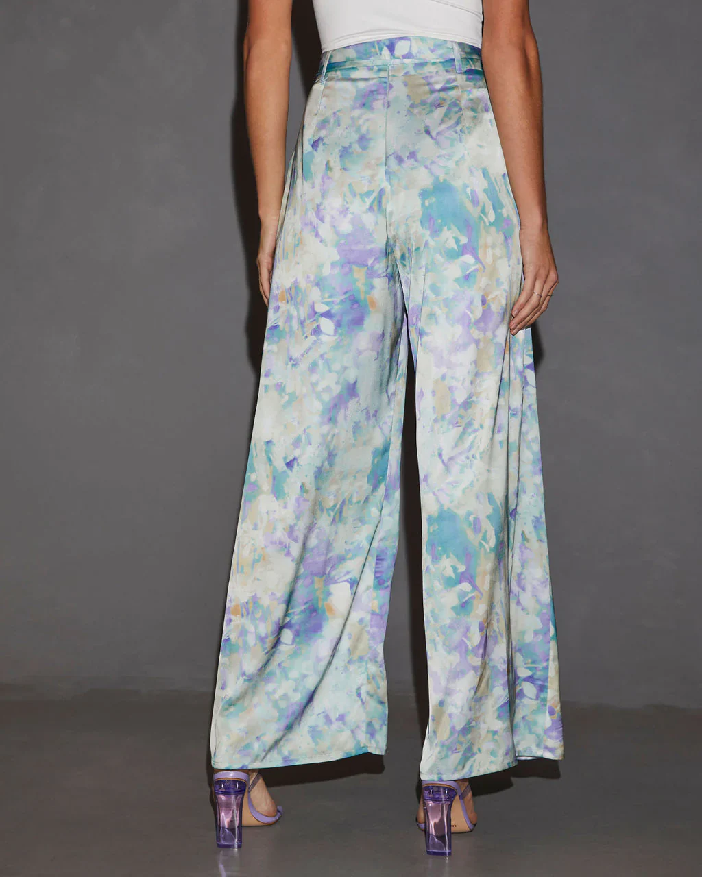 Meridian Wide Leg Printed Tie Waist Trouser