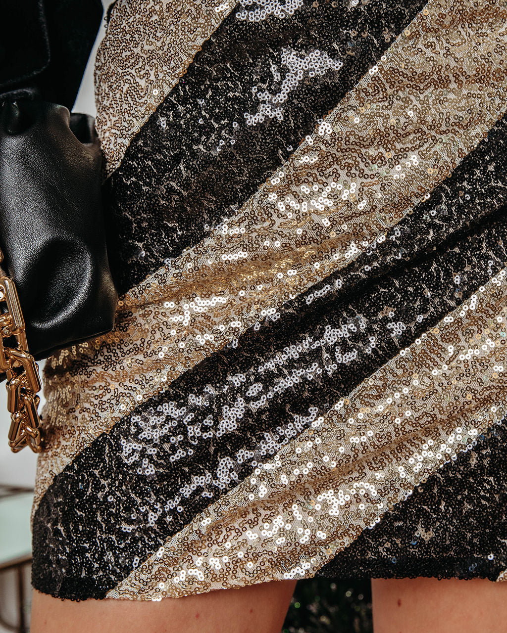 Sweet Surprise Sequin Stripe Mini Skirt