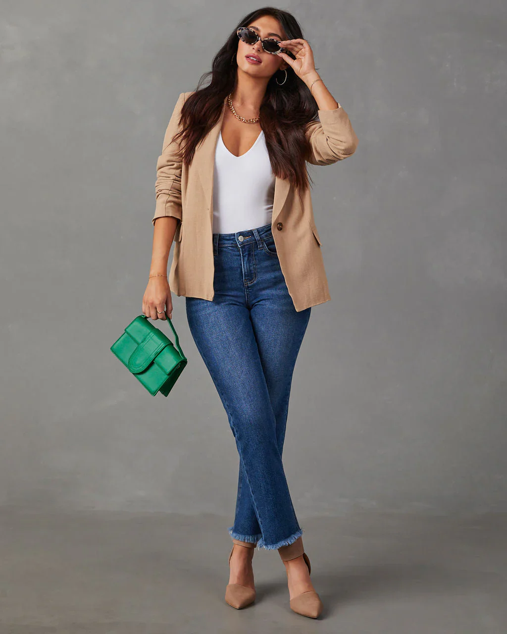 Carlina Linen Pocketed Blazer