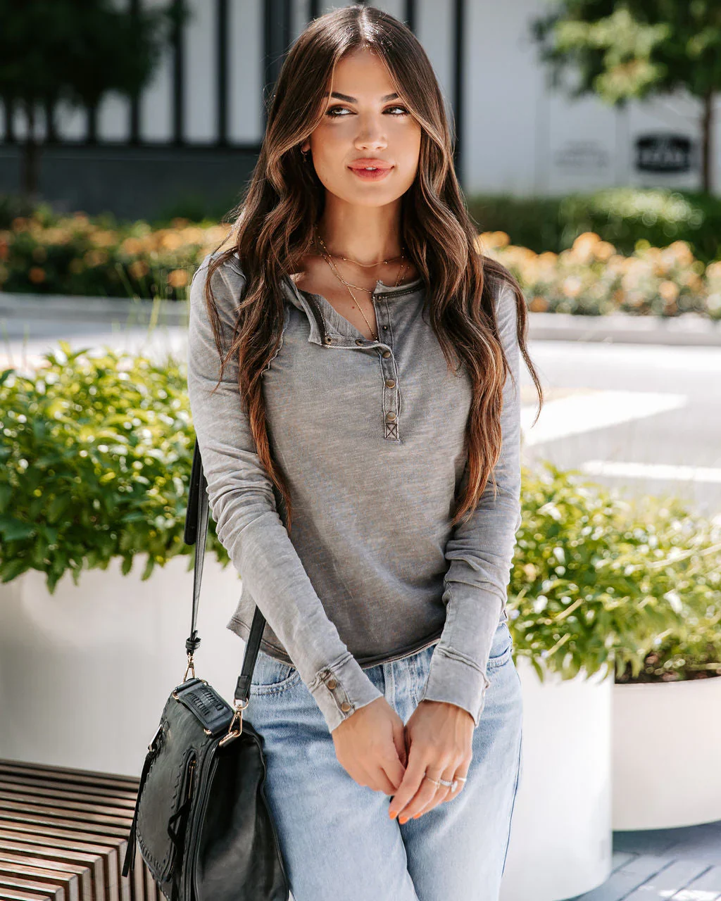 Daralynn Cotton Long Sleeve Henley