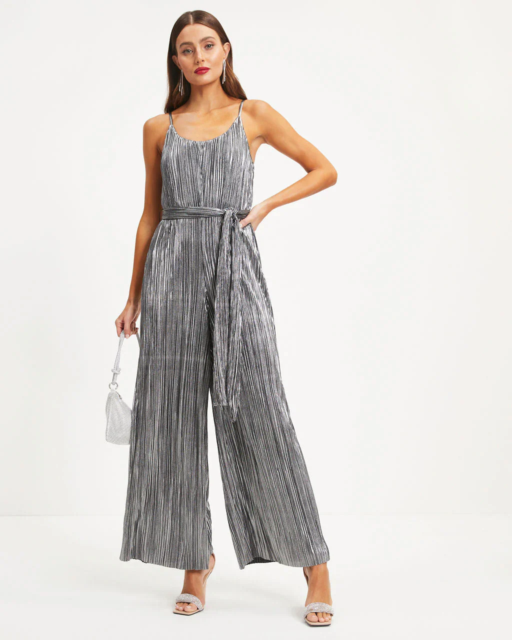 Beyond Infinity Metallic Plisse Jumpsuit