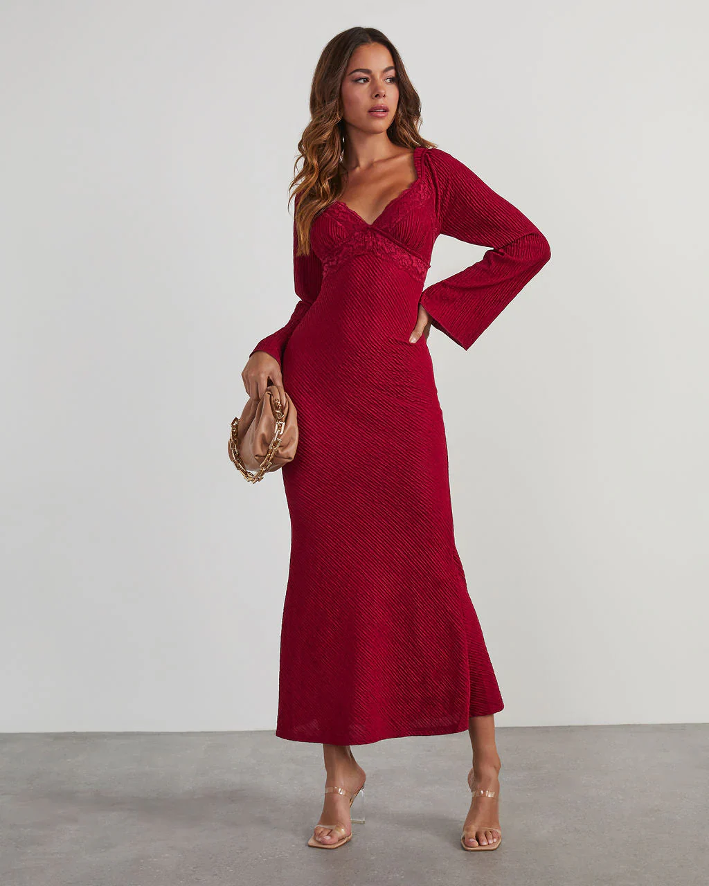 Nyara Long Sleeve Mermaid Midi Dress