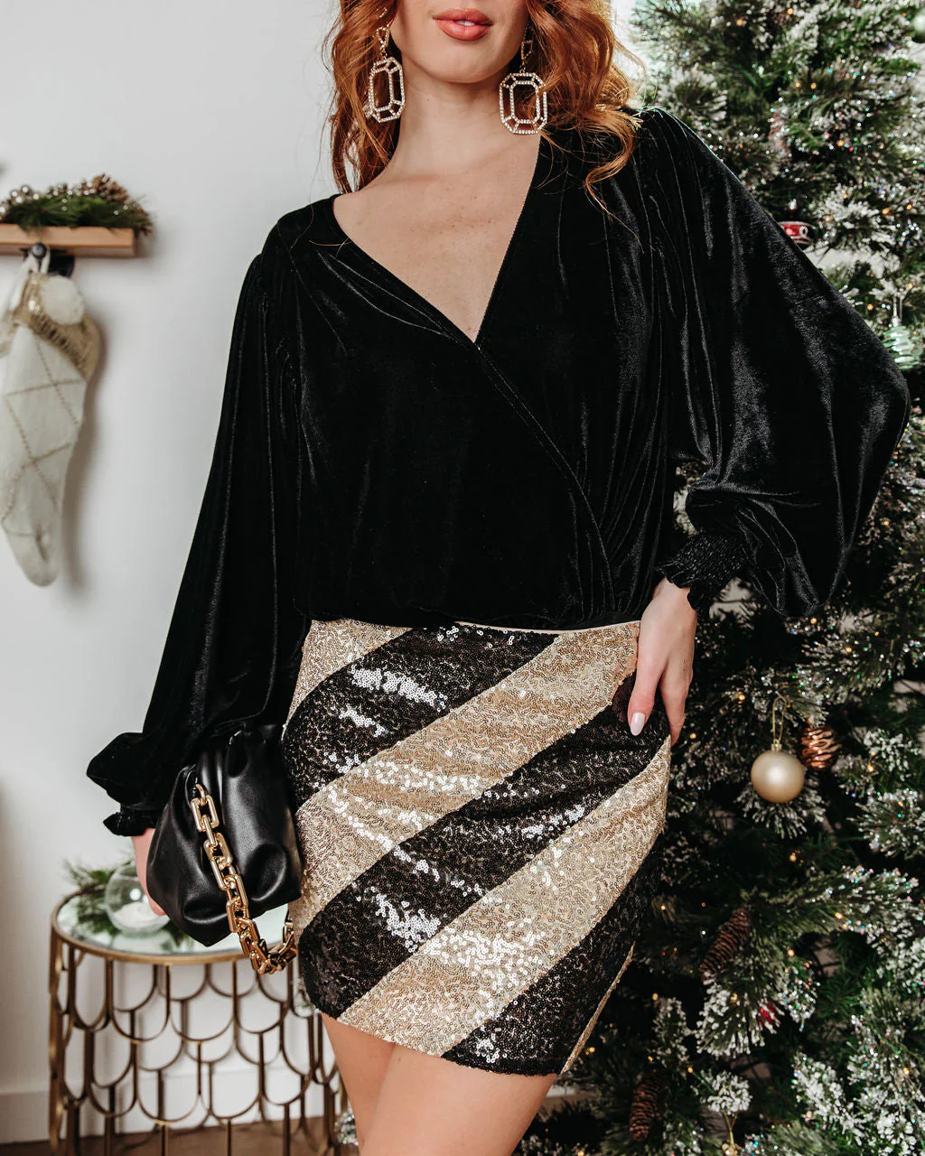 Sweet Surprise Sequin Stripe Mini Skirt