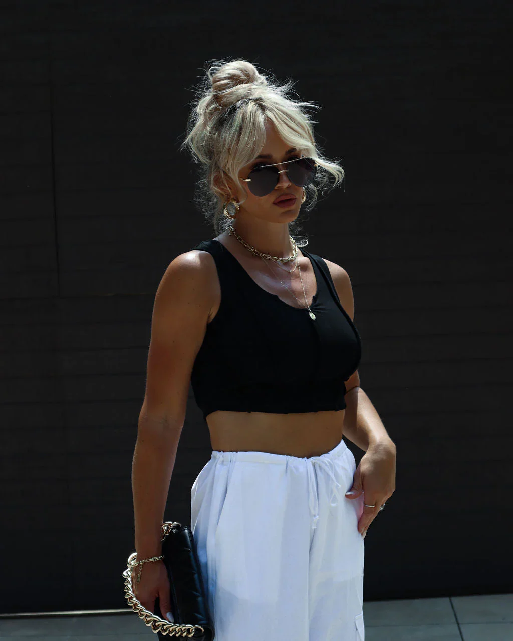 Charmaine Exposed Seam Crop Tank