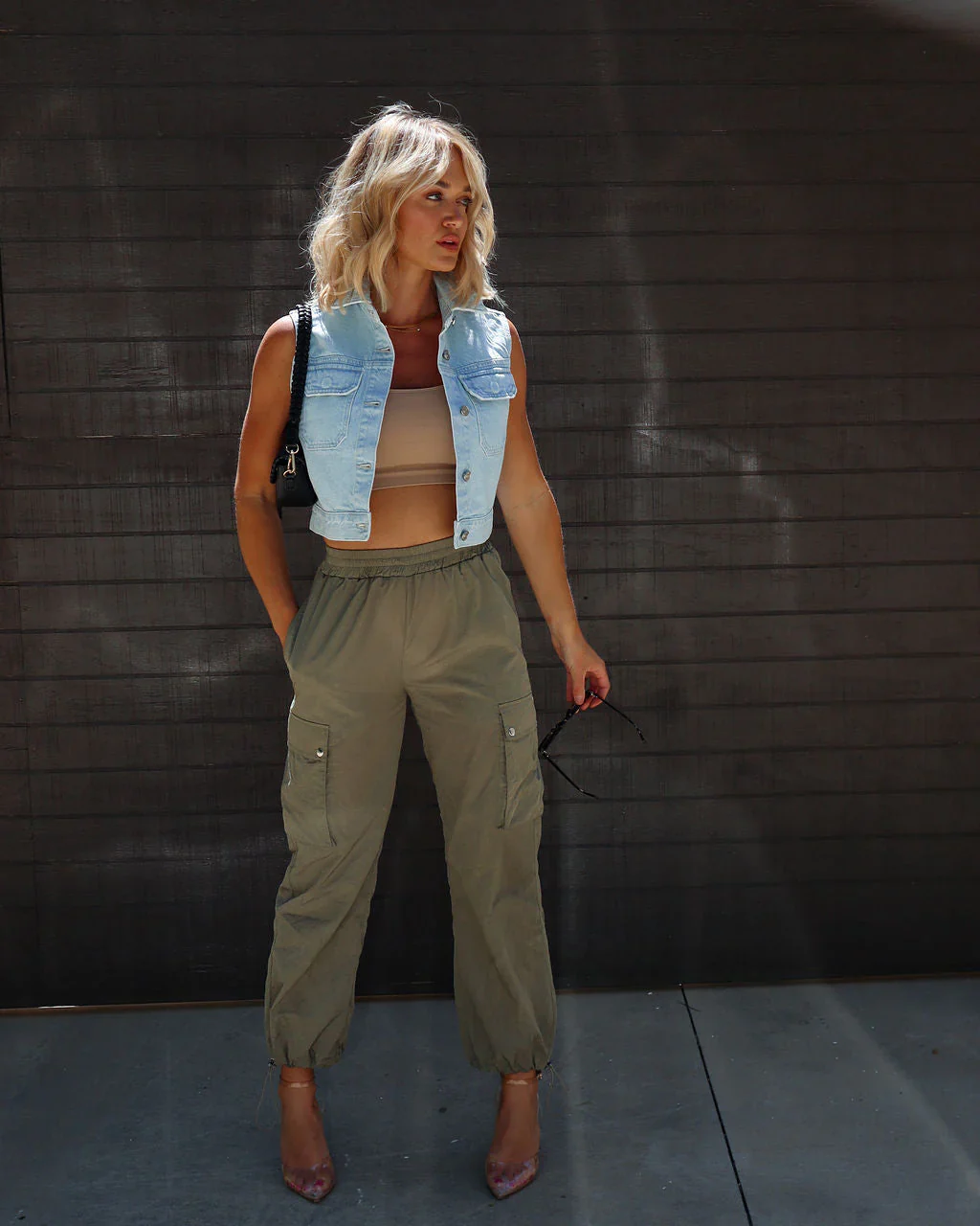 Raychel Denim Crop Vest